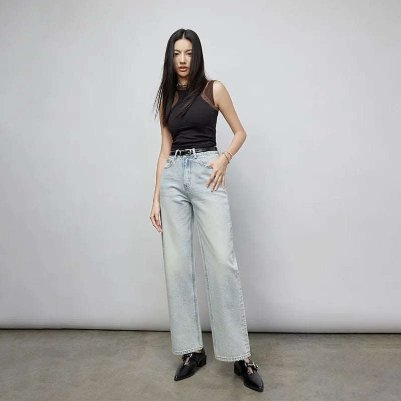 Ice Blue Wide Leg Jeans