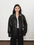 Vintage Distressed Brown Leather Jacket