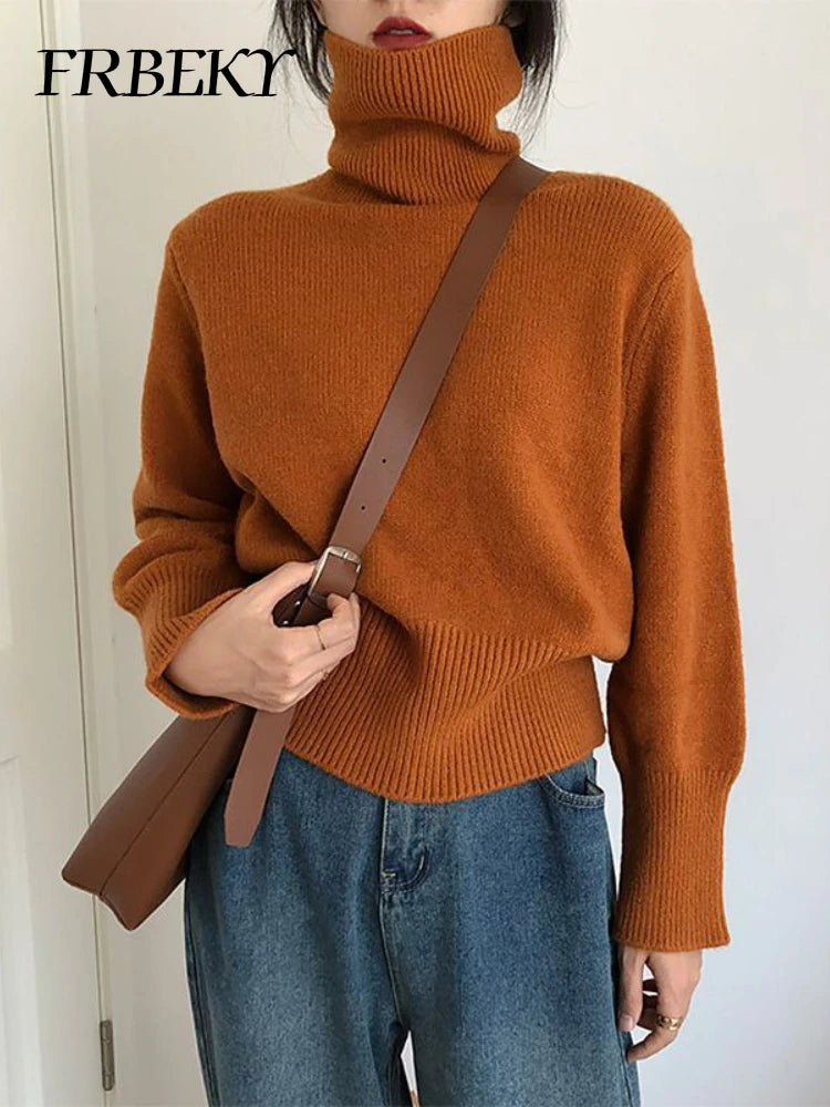 Oversized Vintage Knit Turtleneck Sweater