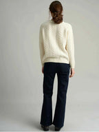 XIE 'Balance White' 00% Wool Knitted Sweater Women's Autumn Winter Thiened Tassel Knitwear Casual Straight Fit round Ne