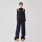 Retro Denim Floor-Length Overalls
