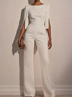 Embroidered Flares Slim Jumpsuit