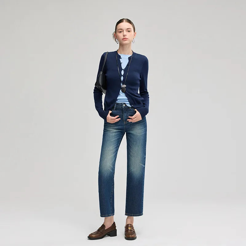 Retro Gradient Washed Denim Jeans