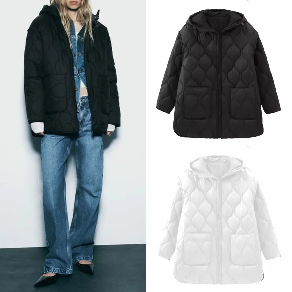 Women's Longline Hooded Puffer Coat