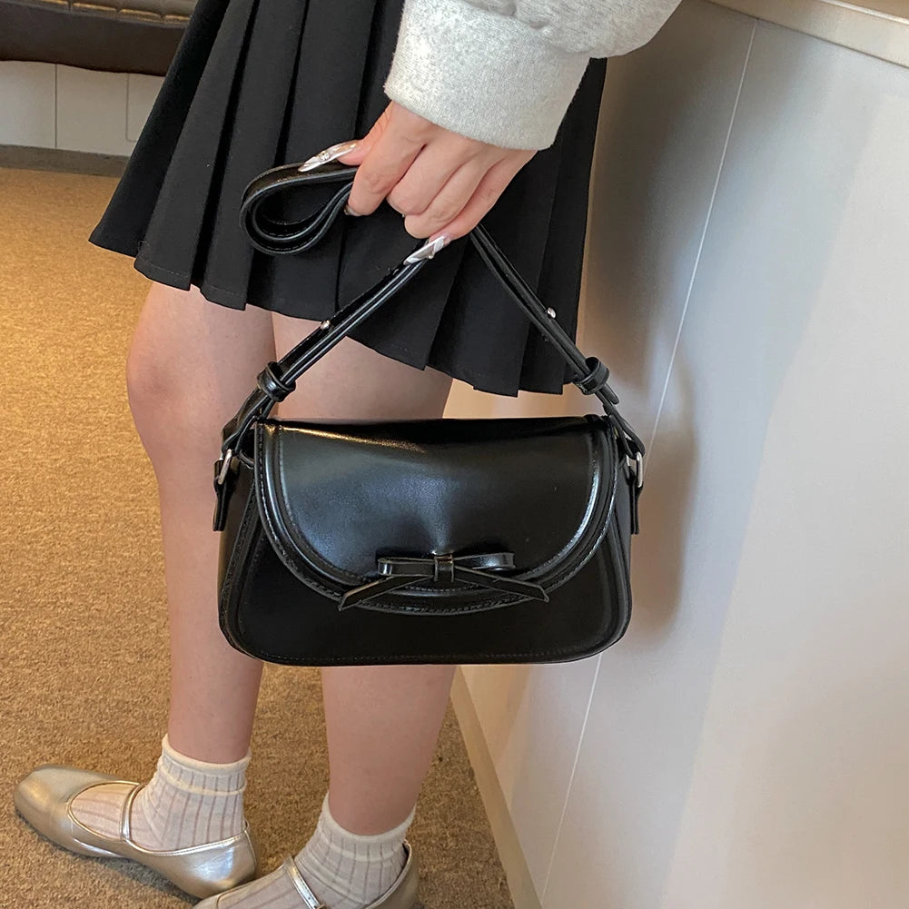 Black Bow Detail Underarm Bag