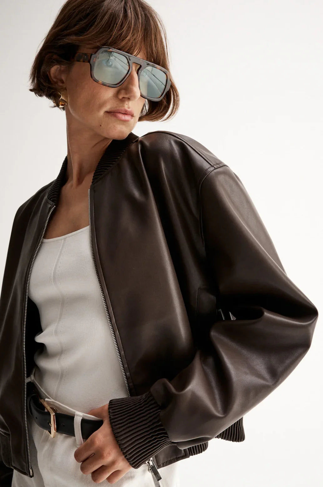 PU Leather Zip Biker Jacket