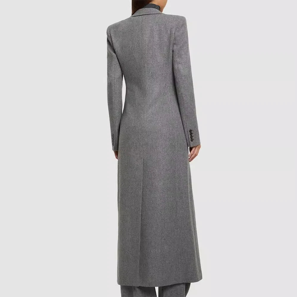Minimalist Notched Collar Trench Coat