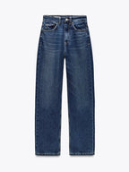 High Waist Zipper Wide Leg Jeans