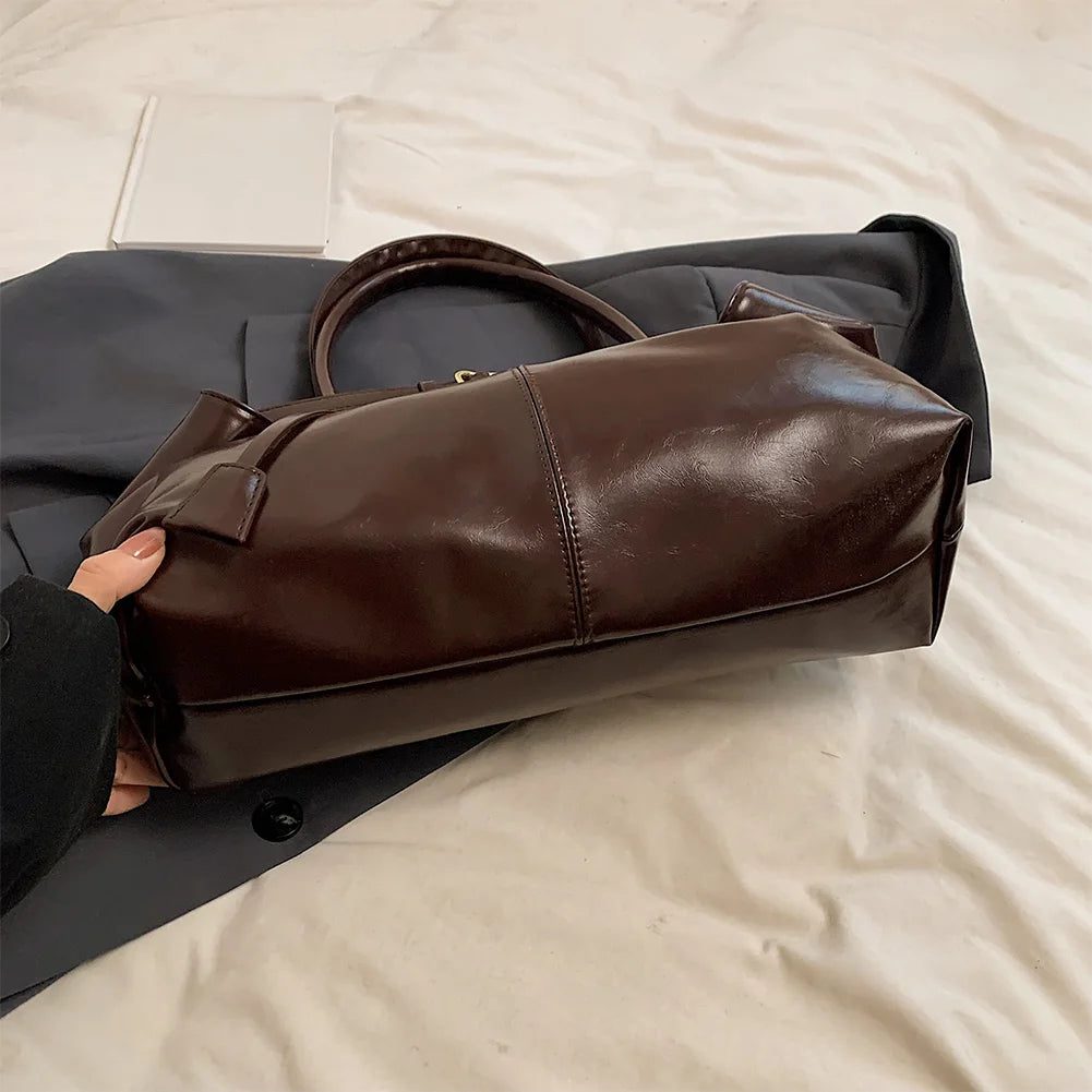 Slouchy Buckle-Closure Hobo Bag