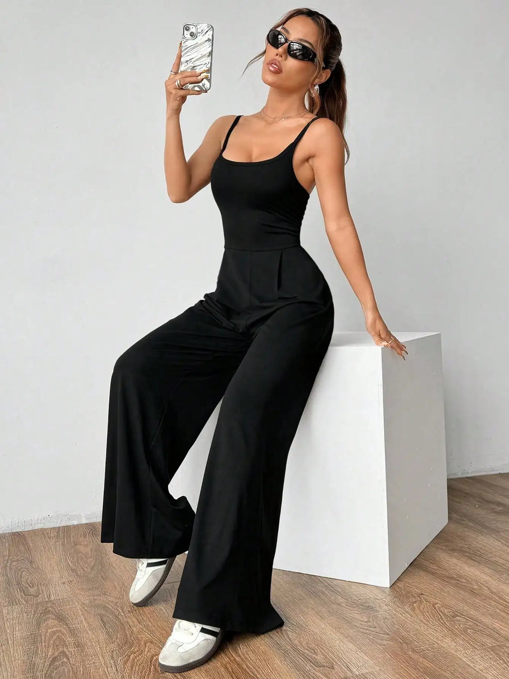 Elegant Shoulder Strap Jumpsuit