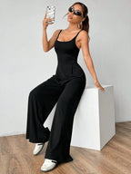 Elegant Shoulder Strap Jumpsuit