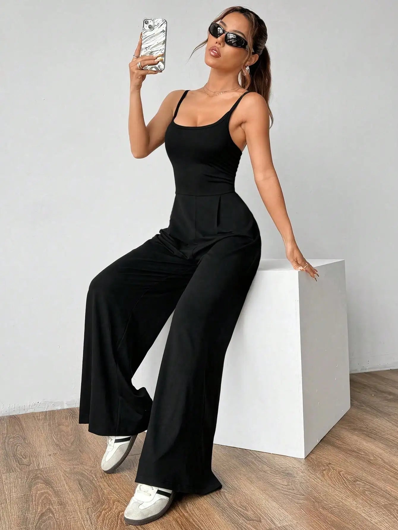 Elegant Shoulder Strap Jumpsuit