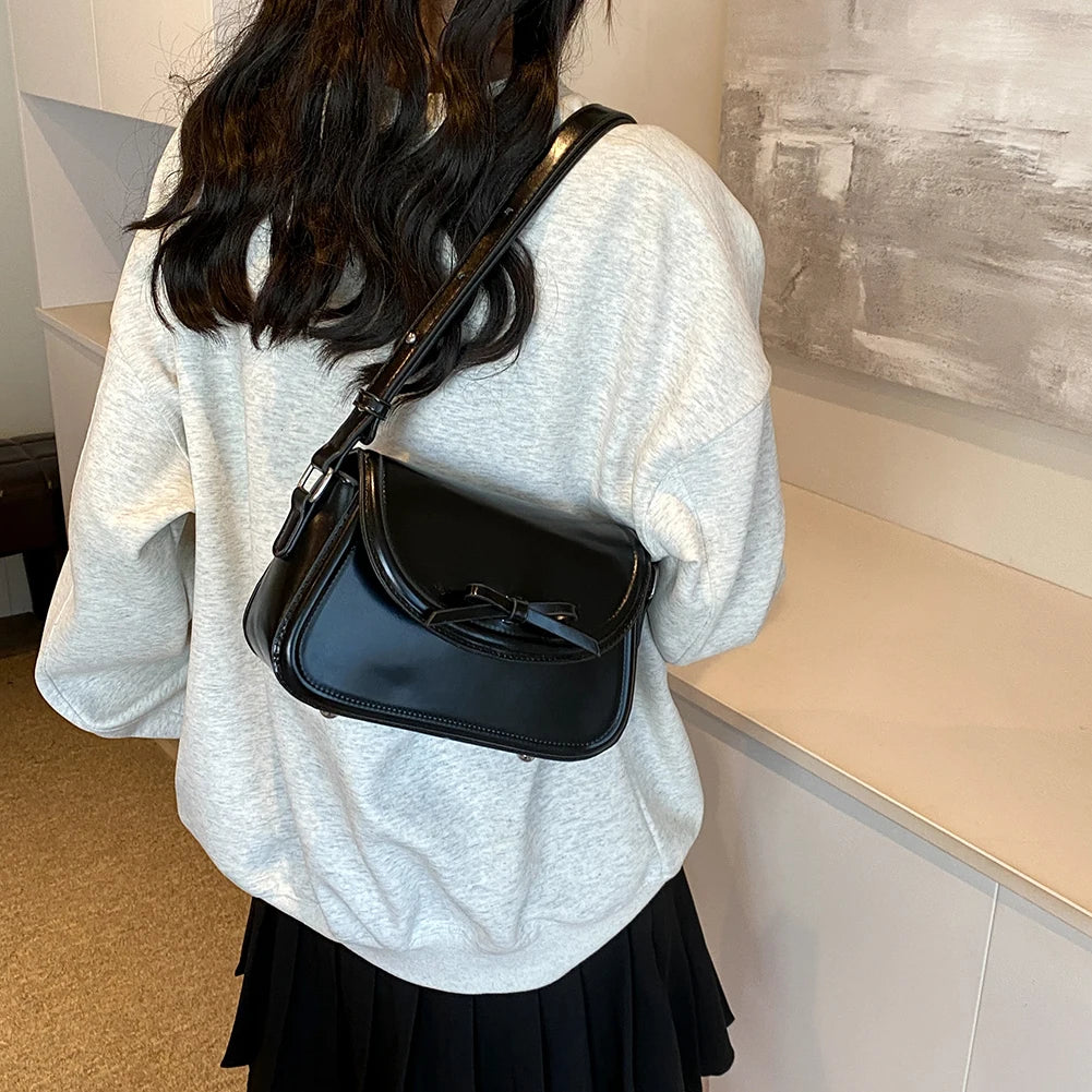 Black Bow Detail Underarm Bag