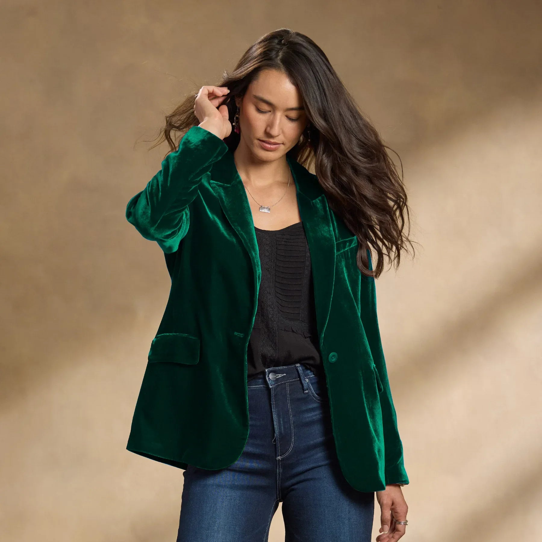 Western-Style Cropped Suit Jacket