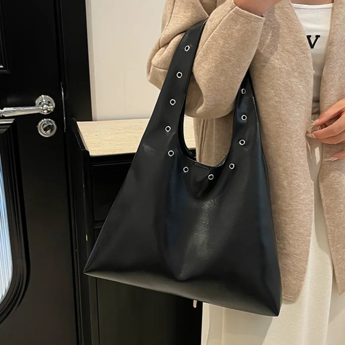 Slouchy Magnetic Closure Tote Bag