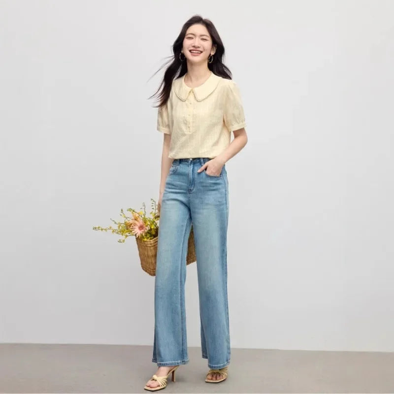 Cotton Bubble Sleeve Doll Shirt