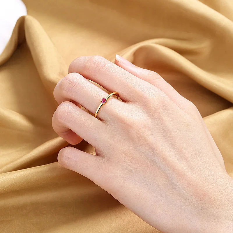 Delicate Coloured Stone Stacking Rings