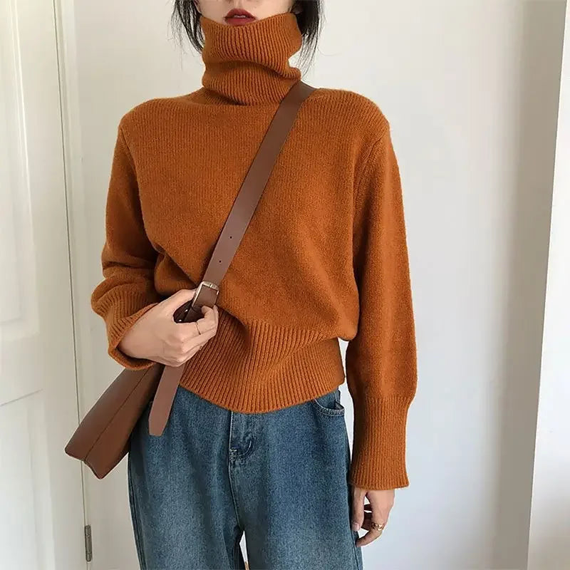 Oversized Vintage Knit Turtleneck Sweater