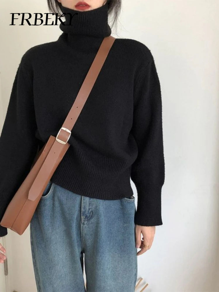 Oversized Vintage Knit Turtleneck Sweater