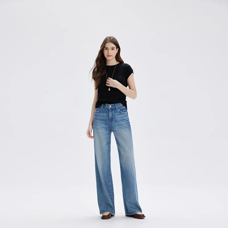 Selvedge High Waist Loose Jeans