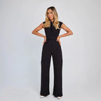 Sleeveless Wide-Leg Office Jumpsuit