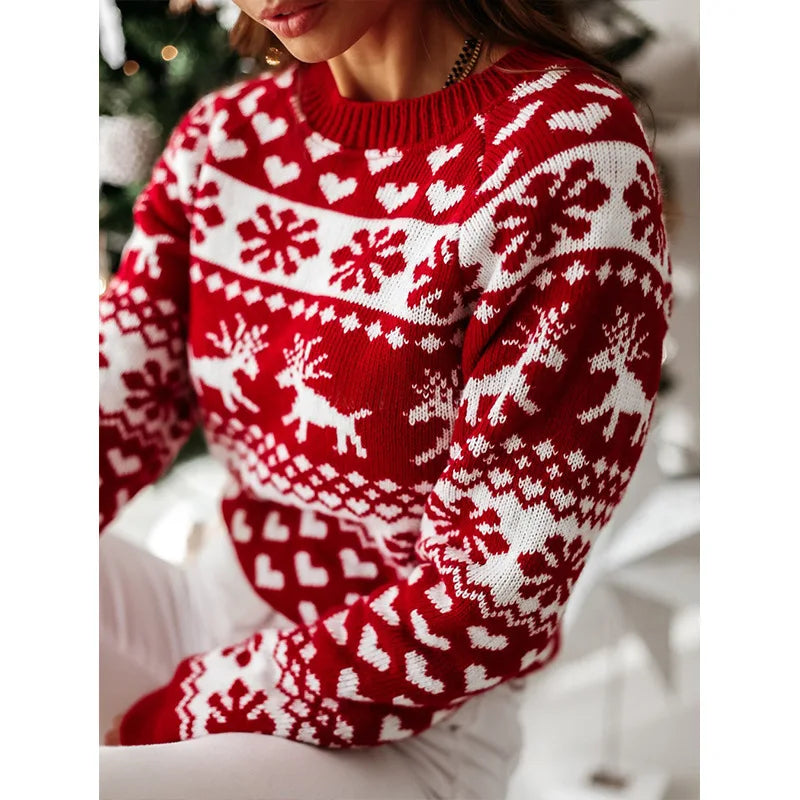 Women's Snowflake Print Christmas Jumper