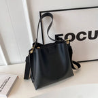 Textured Two-Strap Bucket Bag