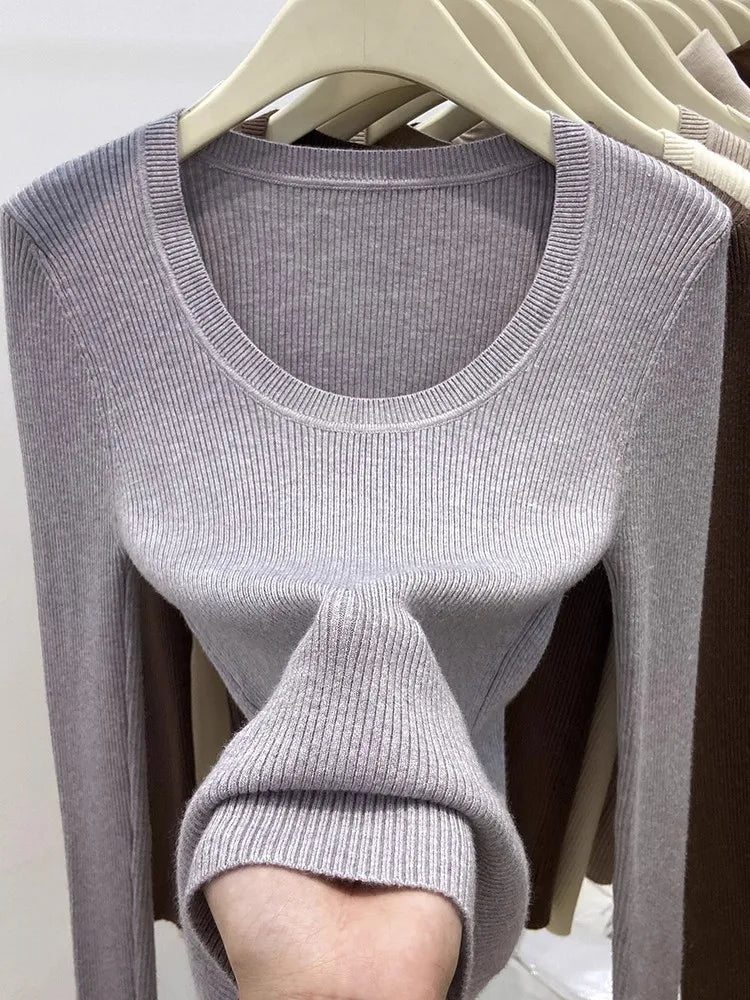 Women's Slim Fit Knitted Pullover Sweater