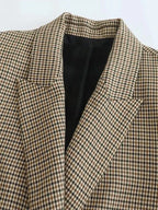 Vintage Plaid Double Breasted Blazer