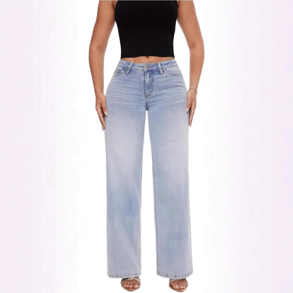 Wide Leg Hip Lifting Jeans