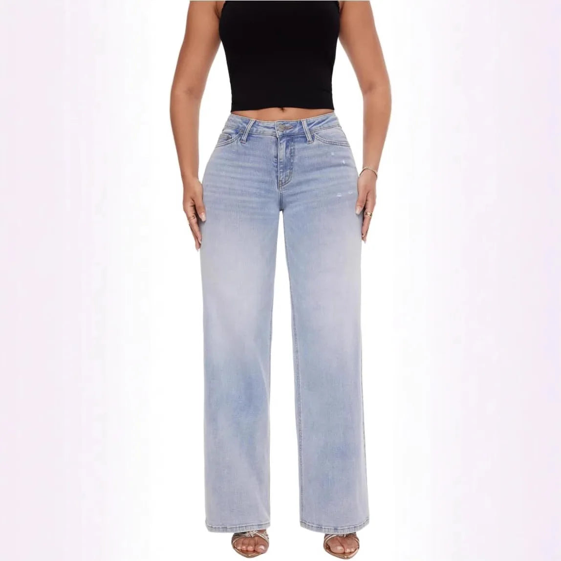 Wide Leg Hip Lifting Jeans