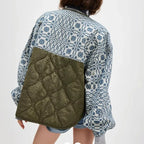 Patchwork Sleeve Streetwear Jacket Women's