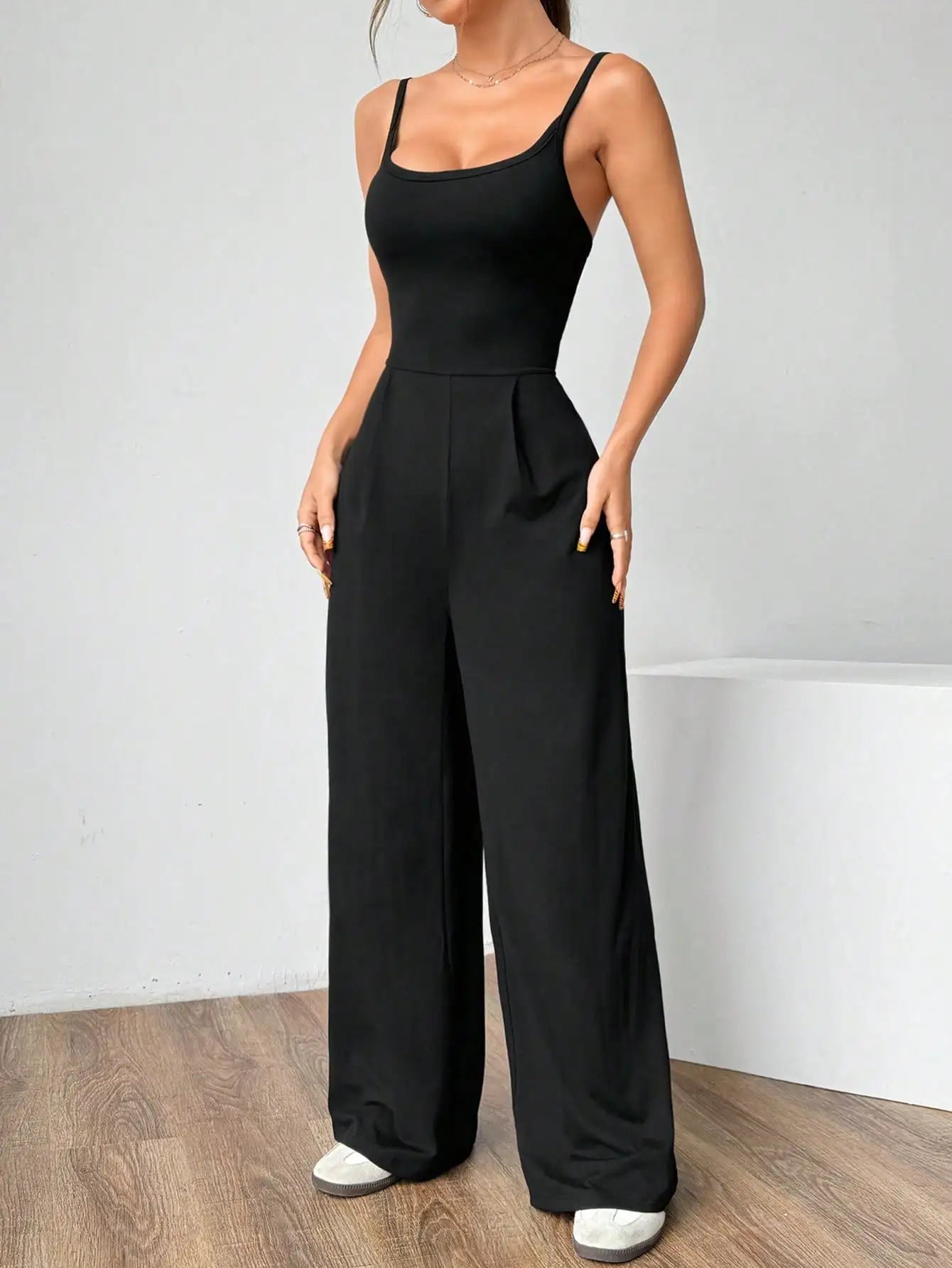 Elegant Shoulder Strap Jumpsuit