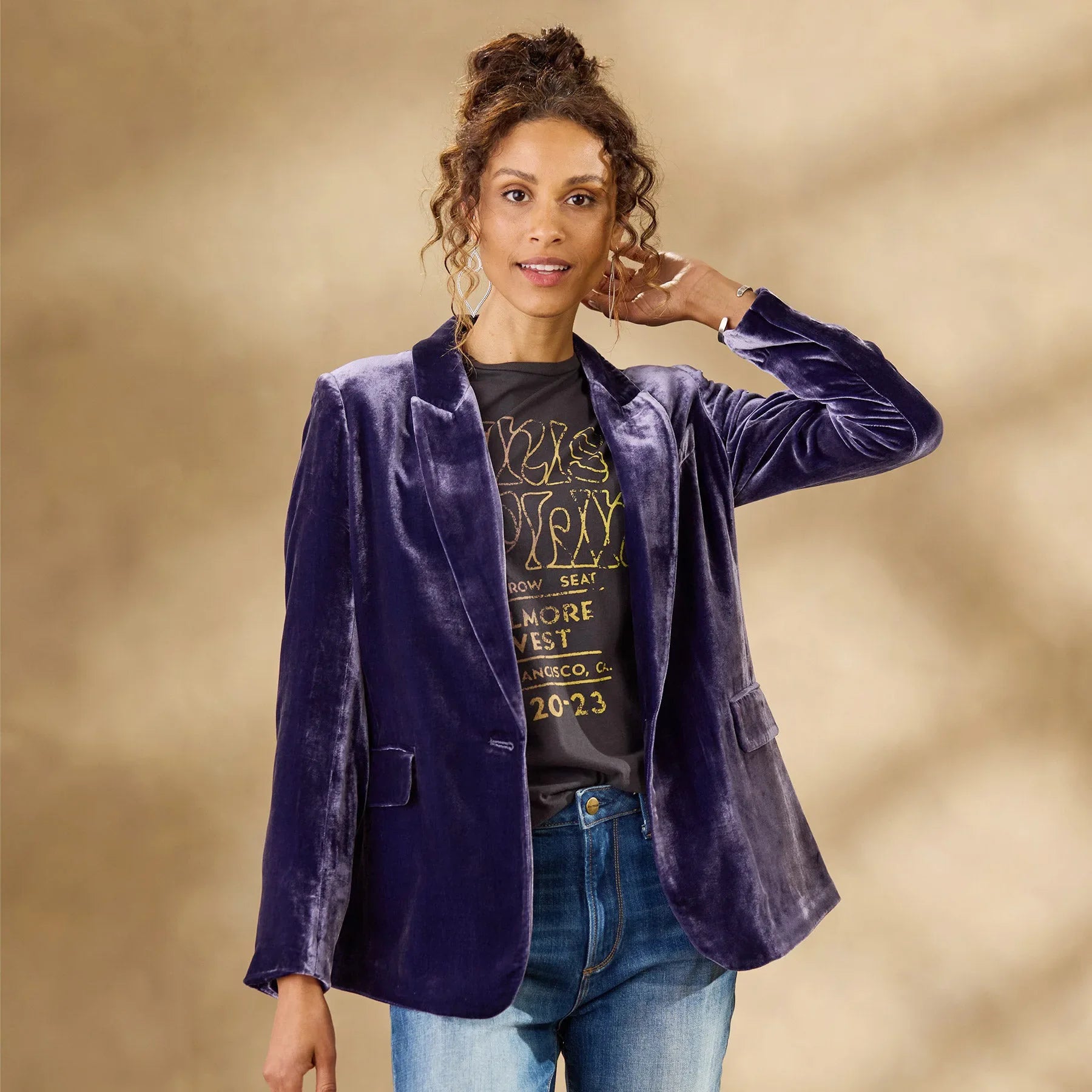 Western-Style Cropped Suit Jacket