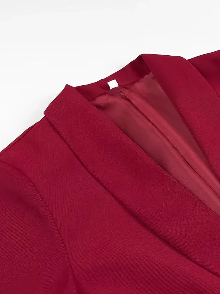 Two-Piece Single Button Blazer Set