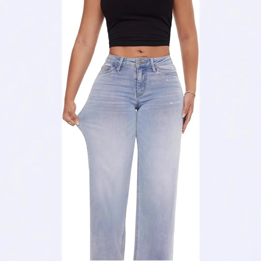Wide Leg Hip Lifting Jeans
