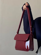 Wine Red Lacquer Shoulder Bag