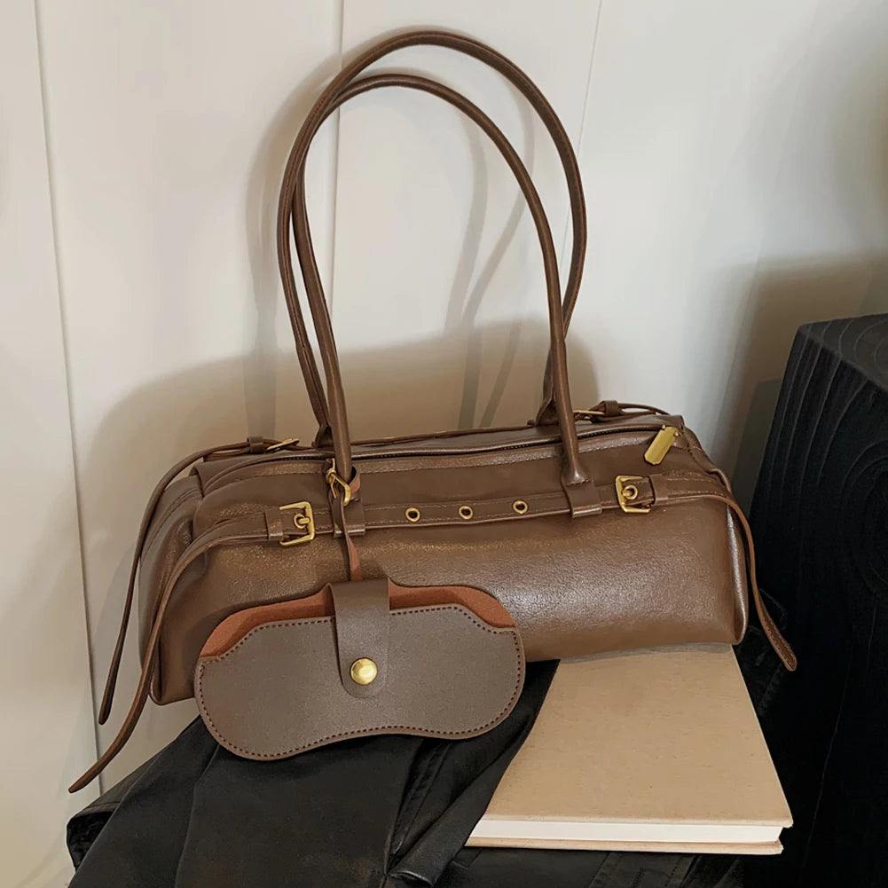 Solid PU Retro Bowling Bag