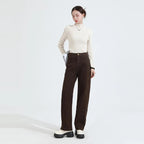 Coffee Coloured Elastic Waist Jeans