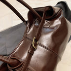 Slouchy Buckle-Closure Hobo Bag