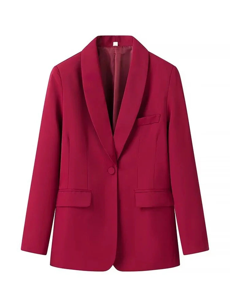 Two-Piece Single Button Blazer Set