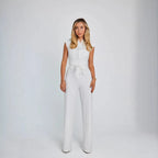 Sleeveless Wide-Leg Office Jumpsuit