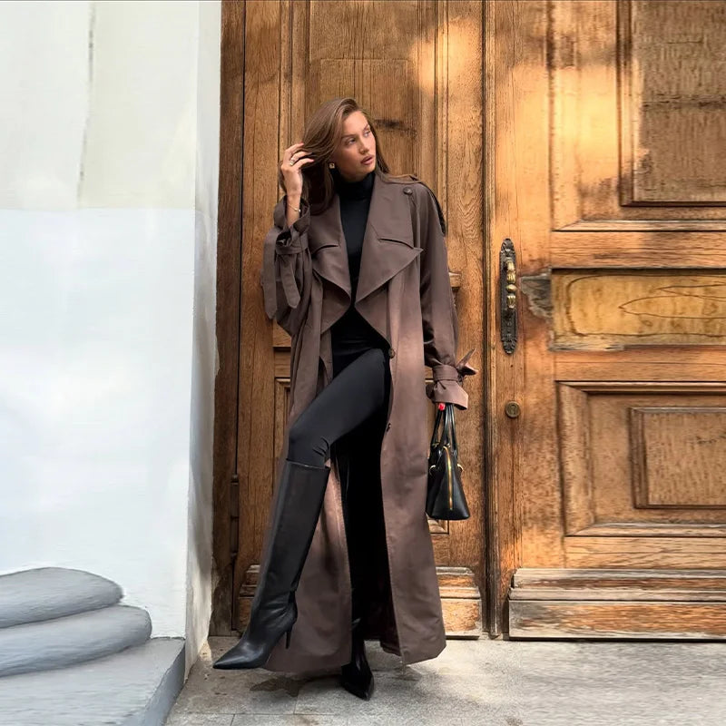 Lace-Up Trench Coat Jacket