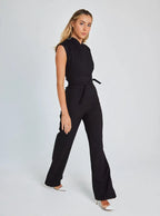 Sleeveless Wide-Leg Office Jumpsuit