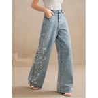 Y2K Plus Size Embroidered Jeans