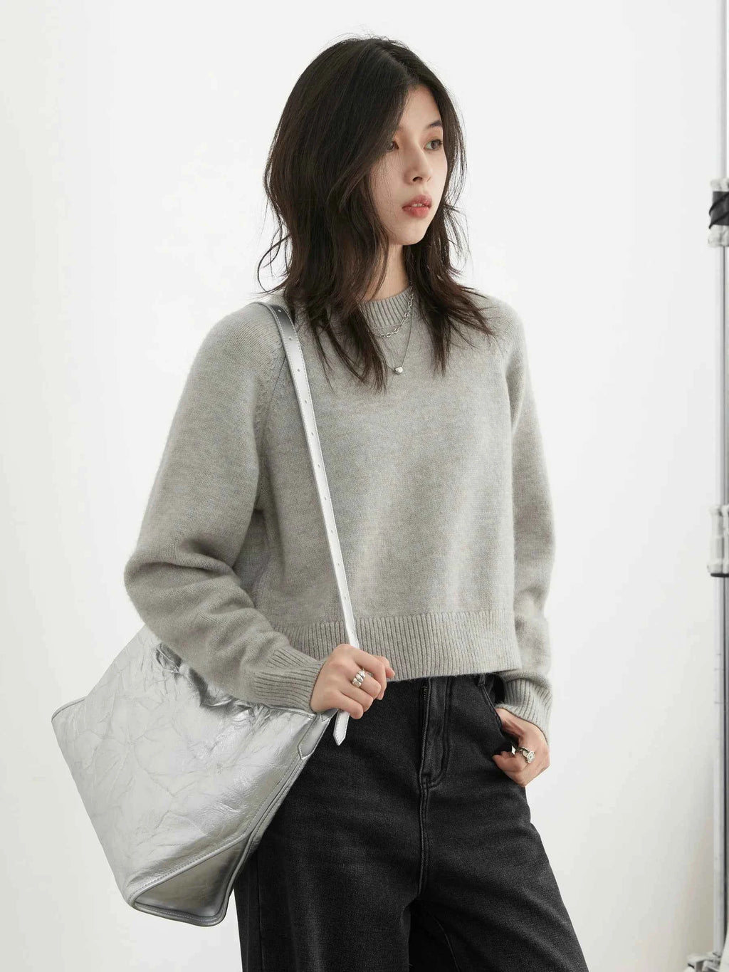 CHIC VEN Women Sweaters Loose New Solid Basic Basic Knitted Jumpers Raglan Sleeves Female Pullovers Autumn Winter 2025