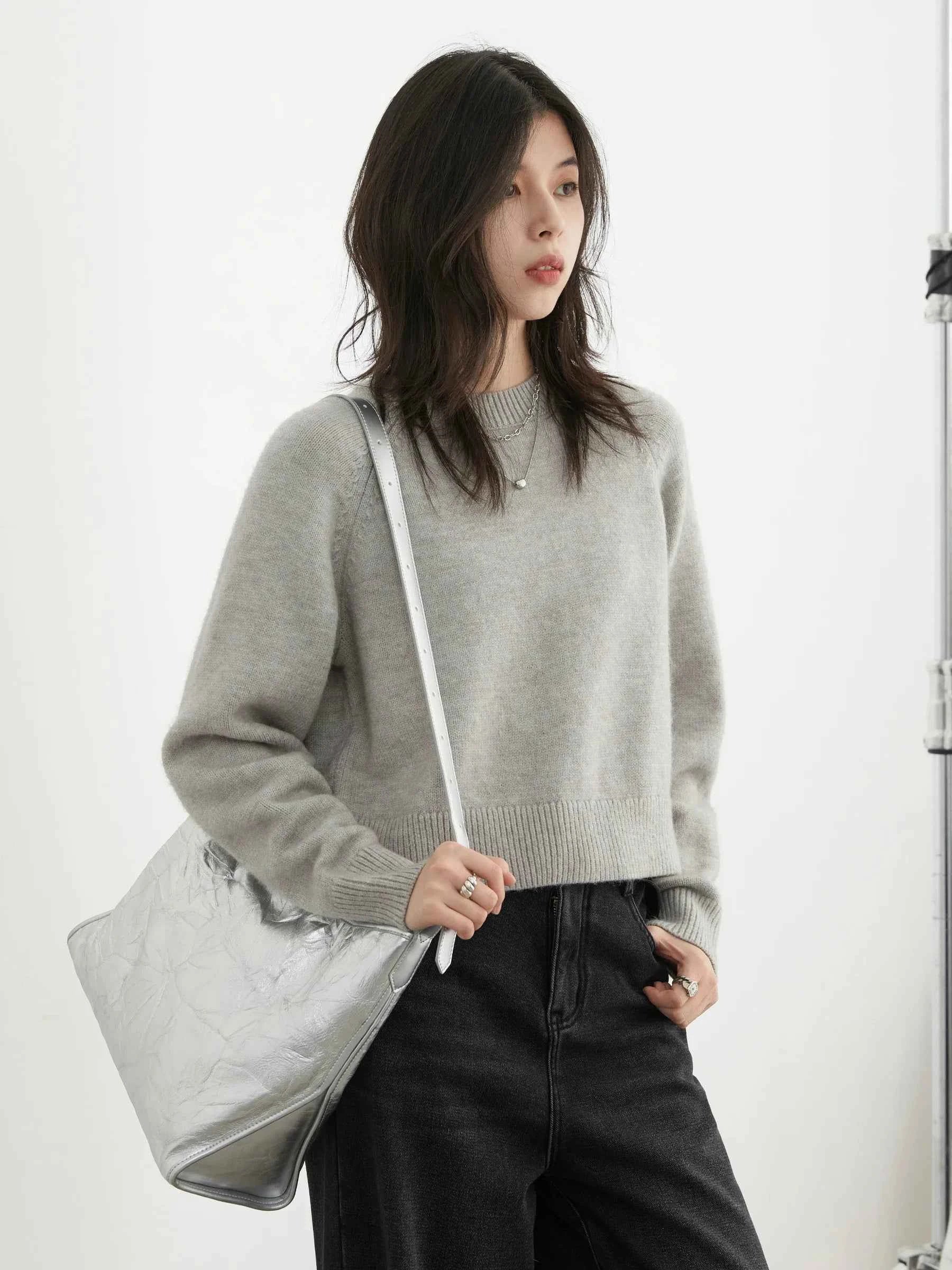 CHIC VEN Women Sweaters Loose New Solid Basic Basic Knitted Jumpers Raglan Sleeves Female Pullovers Autumn Winter 2025