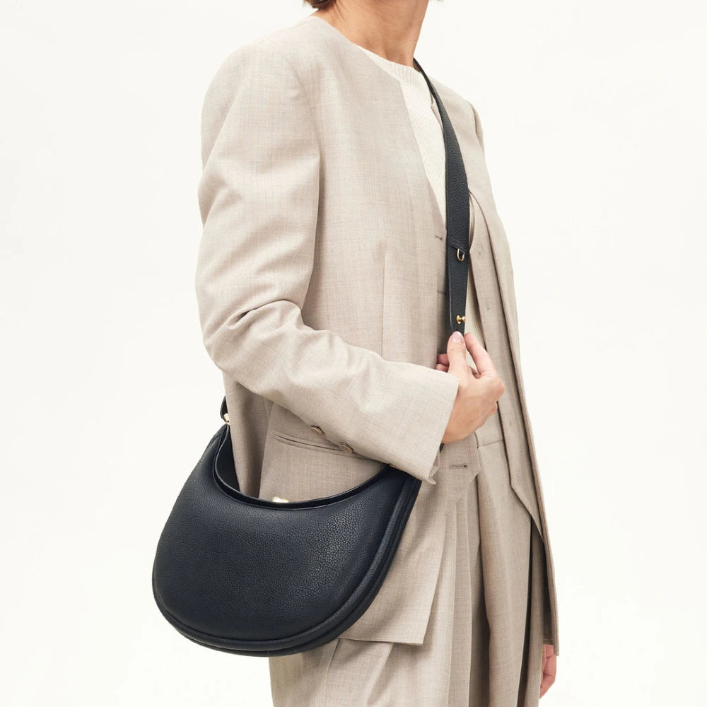 Convertible Half-Moon Leather Travel Tote