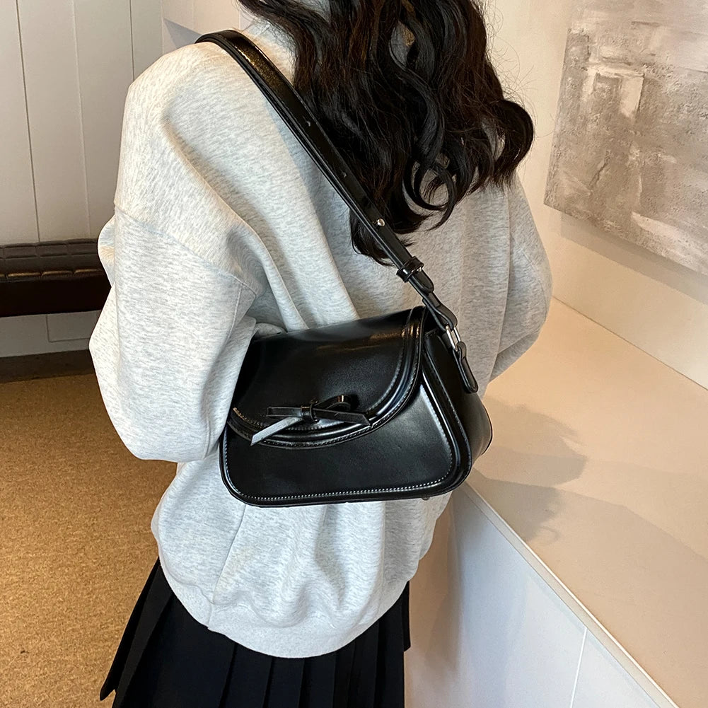 Black Bow Detail Underarm Bag