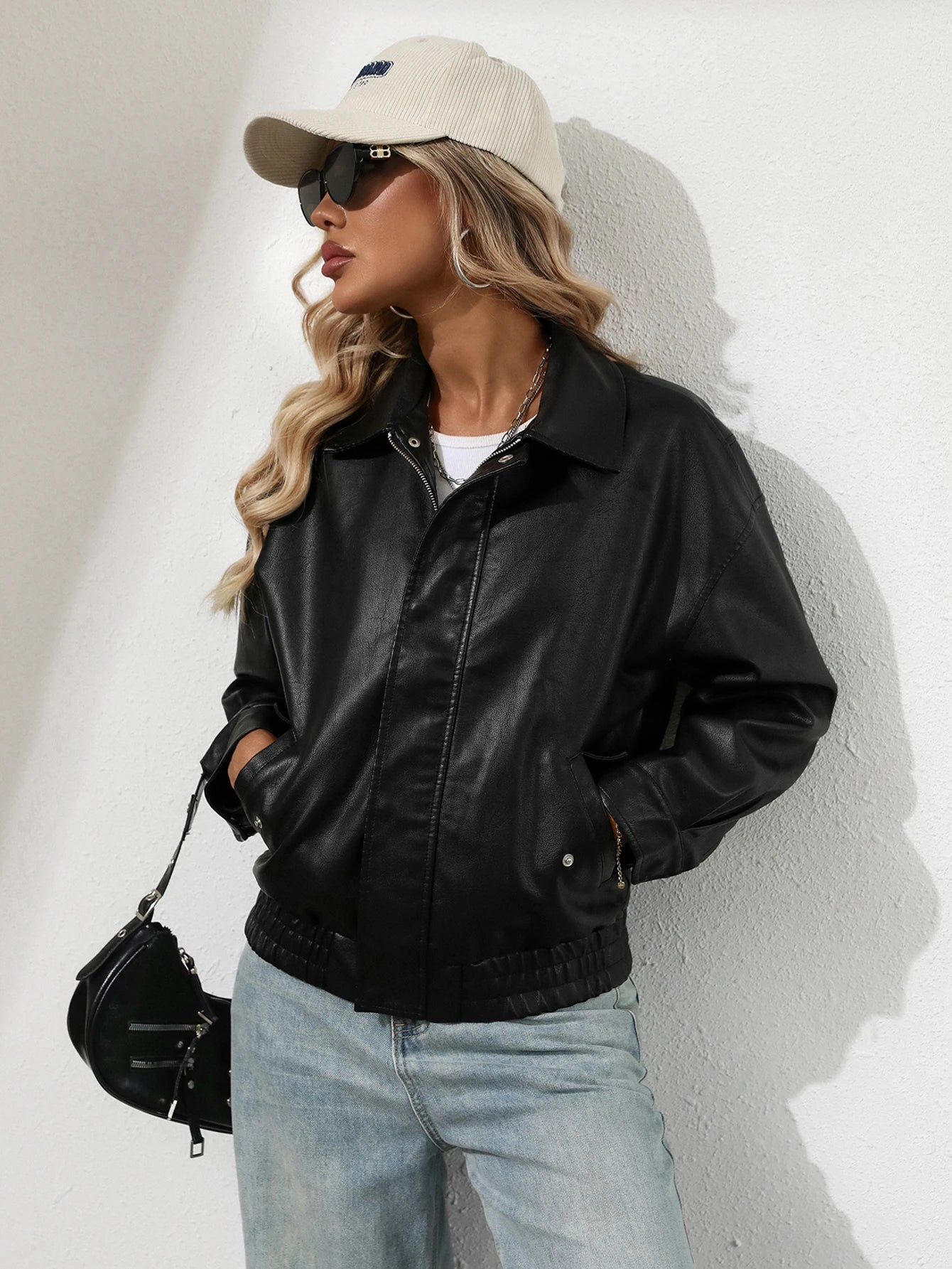Faux Leather Motorcycle Jacket